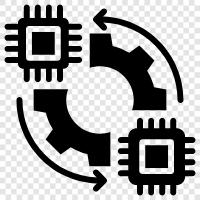 Maschine zu Umwelt, Maschine zu Computer, Maschine zu Maschine symbol