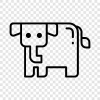 mammoth, tusks, trunk, African icon svg