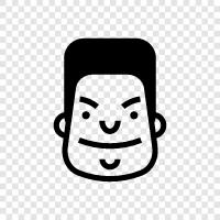 man features, man looks, man head, man face shape icon svg