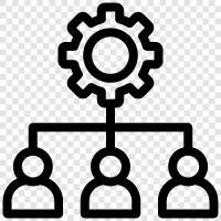 management tools, management style, management principles, management training icon svg