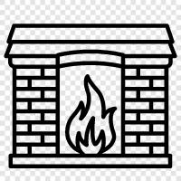 mantel, hearth, chimney, fireplace tools icon svg