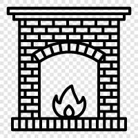 mantel, decor, logs, wood icon svg