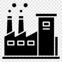 manufacturing companies, manufacturing plants, manufacturing processes, manufacturing equipment icon svg