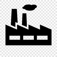 manufacturing, production, assembly, facility icon svg