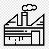 manufacturing, production, assembly, shops icon svg