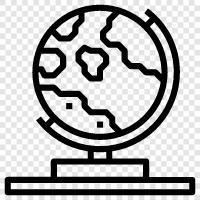 map, world, countries, continents icon svg