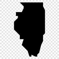 map of illinois, map of the us state of illinois, map, illinois map icon svg