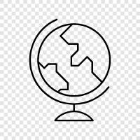 map, world, earth, land icon svg