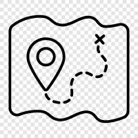 Karte, Geographie, Kartierung, Wegbeschreibung symbol
