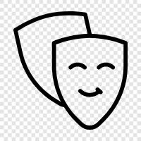 mask, theatrical, make up, performance icon svg