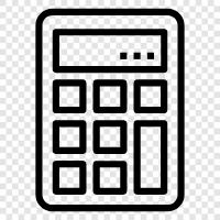 math, calculator for fractions, calculator for percentages, calculator for square roots icon svg