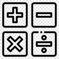 math problems, math formulas, math concepts, math proofs icon svg