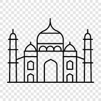 mausoleum, monument, India, love icon svg