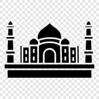 mausoleum, white marble, Indian, love story icon svg