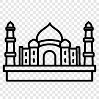 mausoleum, Indian, love, white icon svg