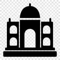 mausoleum, love story, white marble, Persian architecture icon svg