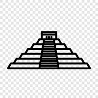 maya, mexico, pyramids, chichen itza icon svg