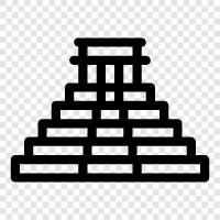 maya pyramid, aztec pyramid, mexico pyramid, pyramid icon svg