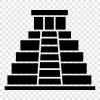 Maya pyramids, Mayan pyramids, ancient Mayan pyramids, Maya pyramid icon svg