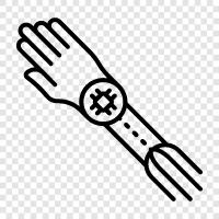 mechanical arm, prosthetic arm, medical arm, bionic arm icon svg