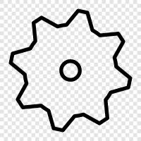 Mechanismus, Rad, Spindel, Achse symbol