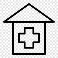 Medical clinic, Medical office, Medical center, Medical specialist icon svg