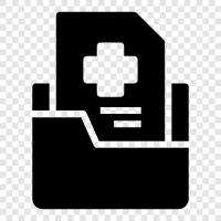 medical records, health records, health information, health records management icon svg