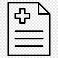 Написание медицинских отчетов, формат медицинских отчетов, пример медицинских отчетов, медицинское заключение Значок svg