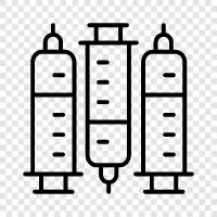 медицинское обслуживание, инъекции, предметы медицинского назначения, иглы Значок svg