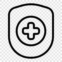 medizinischer Schild, medizinische Versicherung, medizinische Fehlpraxis, medizinische Fahrlässigkeit symbol