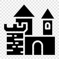 medieval, historical, abbey, ruin icon svg