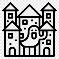 medieval, ruins, fortress, keep icon svg