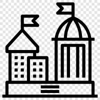 medieval, old, architecture, towers icon svg