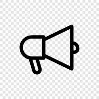 megaphone, sound amplification, verbal communication, public address system icon svg