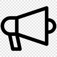 megaphone, megaphones, public address system, PA system icon svg