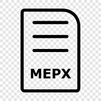 mepx, med ikon svg