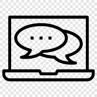 messaging, online chatting, online messaging, online chatting software icon svg