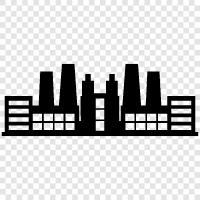 metropolitan area, cityscape, skyline, district icon svg