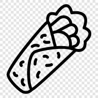 Mexikanisch, Straßenfutter, TexMex, Burrito symbol