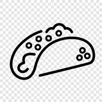 Mexican food, burrito, tacos, enchiladas icon svg