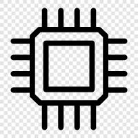 microchip, microcontroller, computer, electronics icon svg