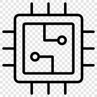 microchip, silicon, computer, electronics icon svg