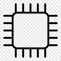 Mikroçip, mikrodenetleyici, silikon, bilgisayar çipi ikon svg