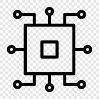 Mikrochip, Mikroprozessor, Computerchip, Halbleiter symbol