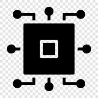 Mikrochip, Silizium, Computerchip, Halbleiter symbol