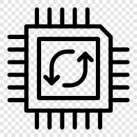 Mikrochip, Computerchip, Siliziumchip, Mikroprozessor symbol