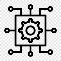 Mikrochip, Prozessor, digitale Signalverarbeitung, analoge Signalverarbeitung symbol