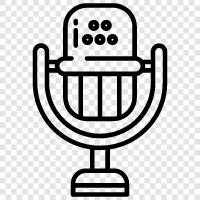 microphone, microphone stand, podcast, voice recorder icon svg