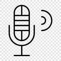 микрофоны, голосовой микрофон, звукозаписыватель, голосовая активация Значок svg