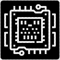 microprocessor, processor, computer processor, central processing unit icon svg